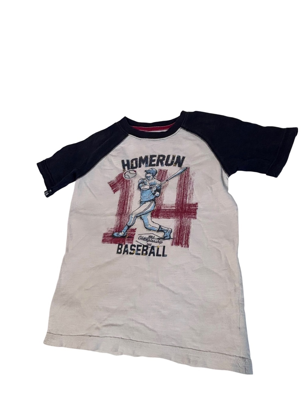 Sonoma Boys L 7 Baseball Home Run Graphic Raglan T Shirt Tee